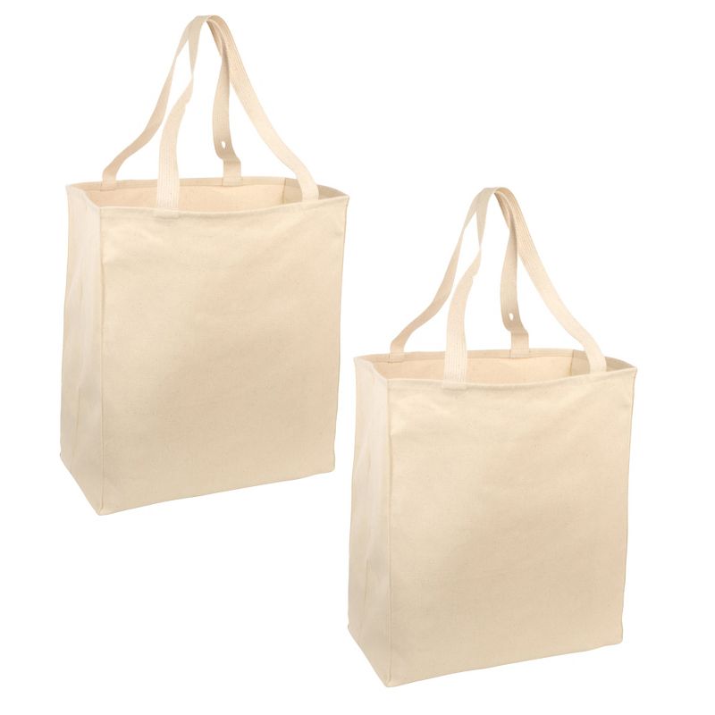Port Authority Ideal Durable Eco- Friendly Twill Over-the-Shoulder Grocery Tote (2 Pack) - Natural, 2 of 5