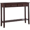 Kings Brand Furniture - Sawyer Wood Console Entryway Table with 2 Drawers, Walnut - 2 of 4