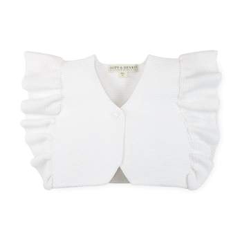 Hope & Henry Girls' Ruffle Sleeve Sweater Vest, Kids