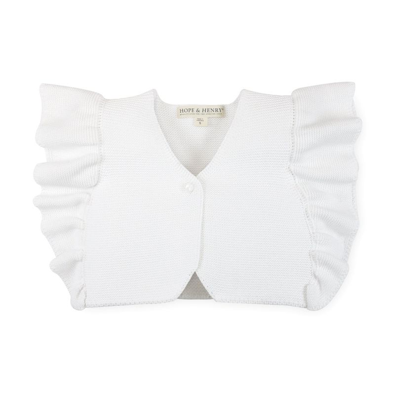 Hope & Henry Girls' Ruffle Sleeve Sweater Vest, Infant, 1 of 7