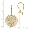 Black Bow Jewelry 20mm Greek Key Dangle Earrings in 14k Yellow Gold & White Rhodium - 4 of 4