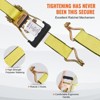 VEVOR Ratchet Tie Down Straps (4PK), 5000 lb Break Strength, Double J Hook Includes 4 Premium 2" x 15' Rachet Tie Downs with Padded Handles, Yellow - 4 of 4