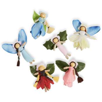 Magic Cabin - Fairy Dolls - Take-Along Posable Pocket Fairies for Kids, Set of 6