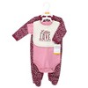 Hudson Baby Infant Girl Cotton Sleep and Play, Bodysuit and Bandana Bib Set, Little Love Flowers - image 2 of 4