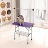 Racxily Folding Dog Pet Grooming Table Stainless Steel Frame&Rubber Mat on Board with Adjustable Arm and Clamps pet dog Cat Grooming Table - 2 of 4