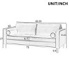 Mid-Century Modern Design 3-Seat Sofa for Living Room, Tufted Sofa with Bolster Pillows, PU Leather Couch with Wood Legs-Baofuwish - 4 of 4