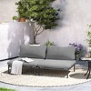 Crestlive Products Patio Furniture Set Oversized Metal Single Sofa Outdoor Sectionals Conversation Set with Cushion, White Frame and Beige Mat - 4 of 4