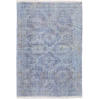 Caldwell Transitional Distressed Blue/Ivory Area Rug