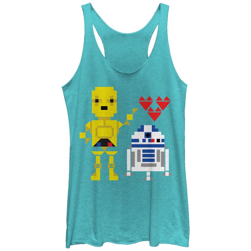 Women's Star Wars Valentine's Day R2-D2 and C-3PO Racerback Tank Top, 1 of 4