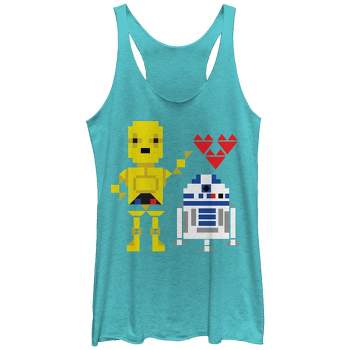 Women's Star Wars Valentine's Day R2-D2 and C-3PO Racerback Tank Top