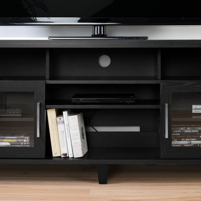 Adrian Black Oak TV Stand with Cabinet for 75'' TVs