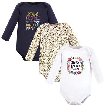 Hudson Baby Infant Girl Cotton Long-Sleeve Bodysuits, Girls Are The Future