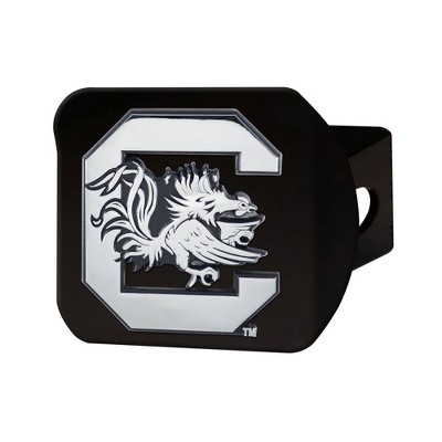 NCAA University of South Carolina Gamecocks Chrome Metal Hitch Cover - Black