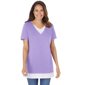 Woman Within Women's Plus Size Layered-Look Tunic - 1 of 4