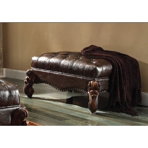 Royal Hampton Ottoman, 2 Tone Dark Brown & Cherry Oak - 1 of 4