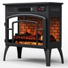 Heynemo Freestanding Electric Fireplace Heater, Portable Electric Stove with Realistic 3D Flame Effect and Infrared Heating, Classic Mantel, Black - 2 of 4