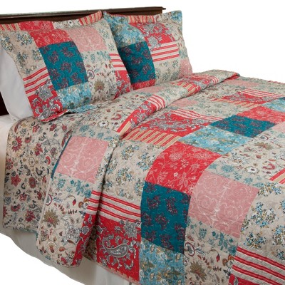 Hastings Home 3-Pc King Size Patchwork Mallory Quilt Set