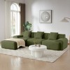 SeaCamel 113" Green Corduroy L-Shaped Sectional Sofa - 3-Seater, Deep Seat, Movable Ottoman, No Assembly - 2 of 4