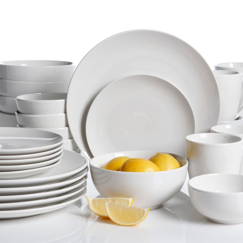 Gibson 30 Piece Porcelain Dinnerware Set in White, 5 of 6