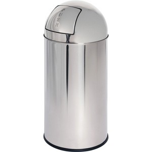 Genuine Joe Push Receptacle 14"diameter x 29"H 12 Gal. STST 58885 - 1 of 2