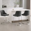 Bekrvio Bar Stools Set of 3, 26” Counter Height with Back - Upholstered PU Leather/Velvet  Steel U-Shaped Base for Kitchen Counter Island - 4 of 4