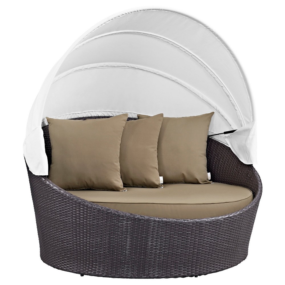 Convene Canopy Outdoor Patio Daybed – Espresso/Mocha – Modway For Sale