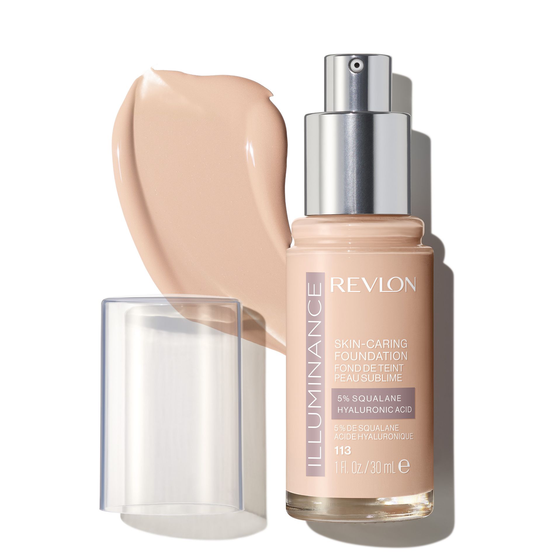 Revlon Illuminance Skin-Caring Foundation - Ivory Beige - 1 fl oz: Moisturizing, Contains Hyaluronic Acid, Medium Coverage