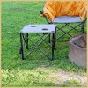ARROWHEAD OUTDOOR 26" Heavy-Duty Portable Folding Camping Table, Square 600D Canvas Top, 2 Cup Holders, Steel Frame, Carry Bag, Granite Grey - 2 of 4
