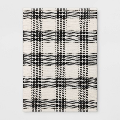 4'x5'6" Plaid Chindi Handwoven Area Rug Black - Room Essentials™