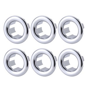 WOWOW 1.2 in. ABS Sink Basin Trim Overflow Cover Insert in Hole Round Caps in Brushed Nickel - 1 of 4