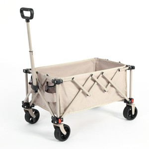 YONWAY Folding Wagon Cart with All Terrain Wheels and Adjustable Handle,Outdoor Utility Wagon for Camping Shopping Sports Fishing - 1 of 4