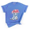 Simply Sage Market Cowboy Boots Floral Garment Dyed Tee - 2 of 4
