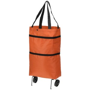 Unique Bargains Waterproof Foldable Portable Shopping Bag with Wheels 13-18 Inch - 1 of 4