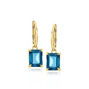 Ross-Simons 5.50 ct. t.w. London Blue Topaz Drop Earrings in 18kt Gold Over Sterling - 1 of 3