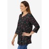 Woman Within Perfect Printed Three-Quarter Sleeve V-Neck Tee - 4 of 4