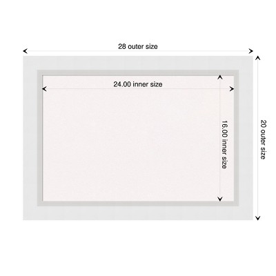 Blanco White Wood Framed Cork Bulletin Board 28" x 20"