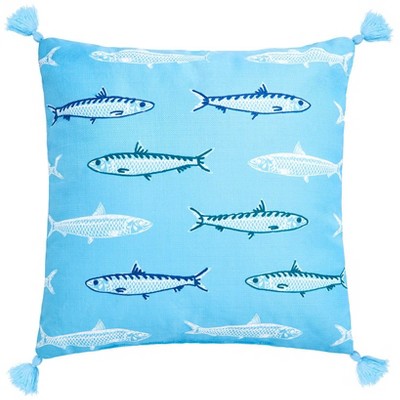 The Lakeside Collection Gone to the Lake Embroidered Accent Pillows - All-Over Fish