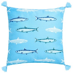 The Lakeside Collection Gone to the Lake Embroidered Accent Pillows - All-Over Fish - 1 of 3