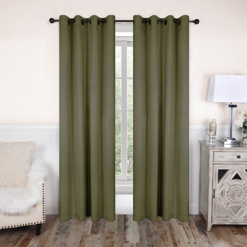 Classic Modern Solid Room Darkening Blackout Curtains, Set of 2 by Blue Nile Mills, 1 of 8