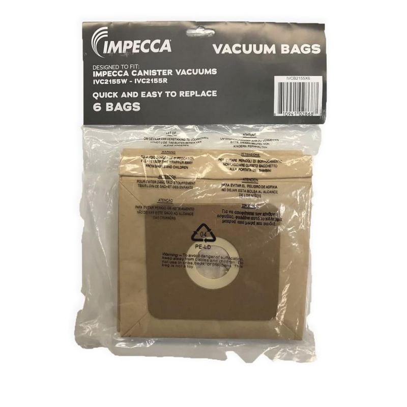 Impecca 2L Replacement Vacuum Bags - 6 Pack, 2 of 4
