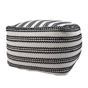 Christopher Knight Home Chukar Contemporary Large Square Cotton Pouf: Zig Zag Stripe, No Assembly - 1 of 4