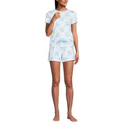 Lands' End Women's Knit Pajama Short Set Short Sleeve T-Shirt and Shorts