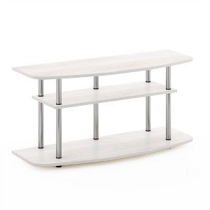 Furinno 3-Tier No Tools TV Stand Entertainment Center Hold up to 46" TV White Oak - 1 of 4