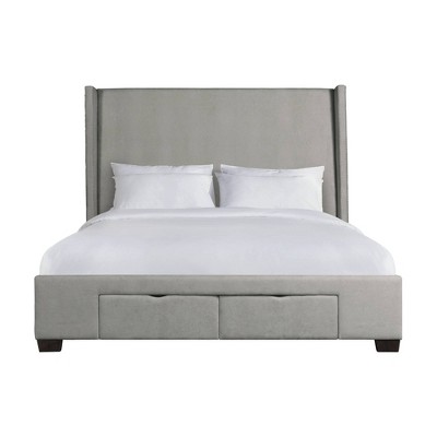 King Fiona Upholstered Storage Bed Gray - Picket House Furnishings