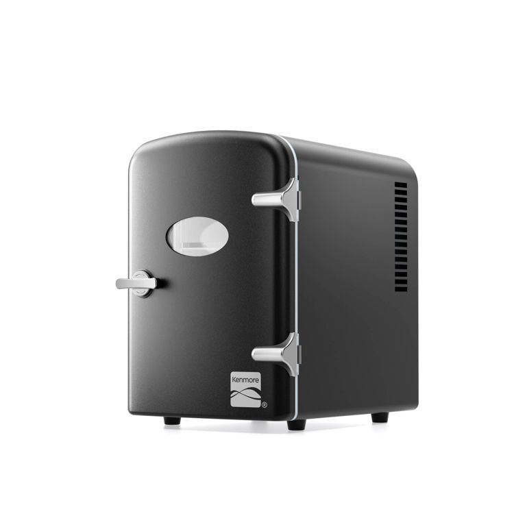 Kenmore 6 Can Mini Refrigerator: Countertop Tiny Fridge for Skincare &#38; Makeup, 40&#176;F Cooling, Black, 0.14 cu ft Capacity, 3 of 9