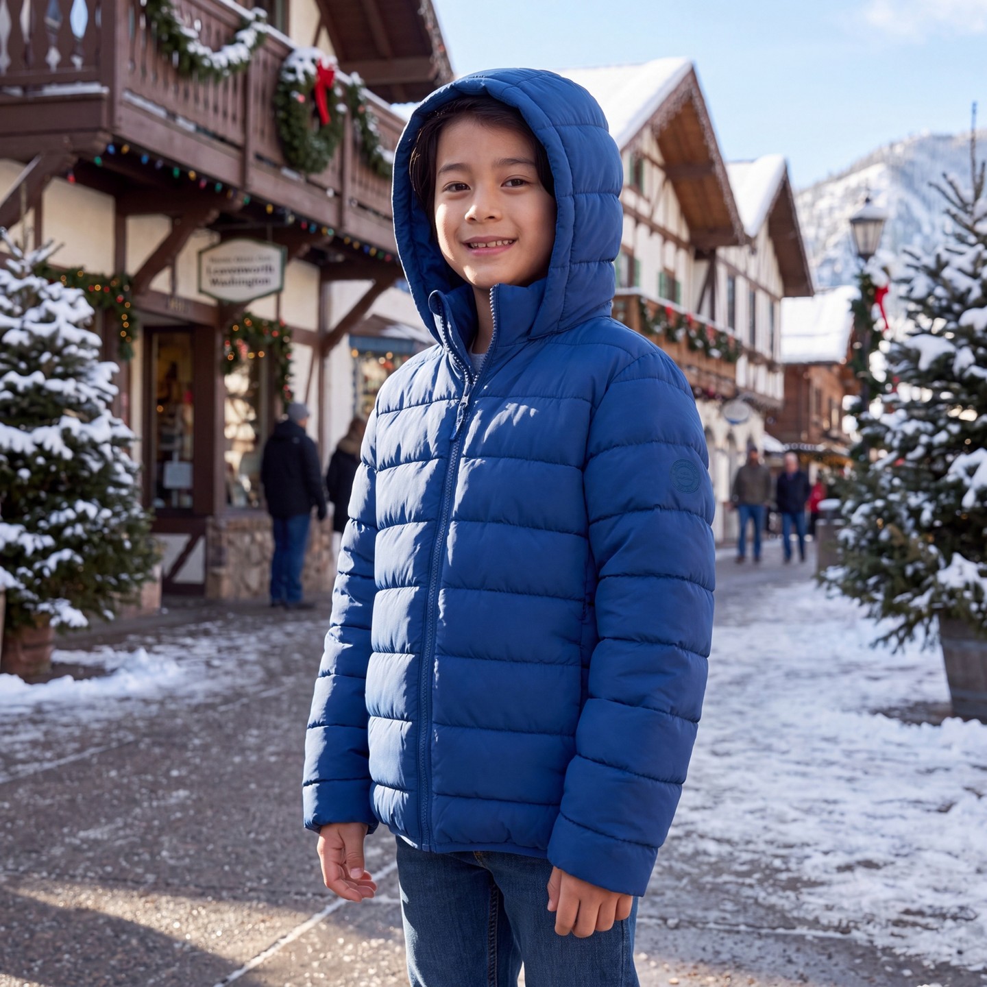 Куртка Rokka&Rolla Stand Up Collar Light Puffer Jacket-Blue для мальчиков, цвет: Синий — фото 3