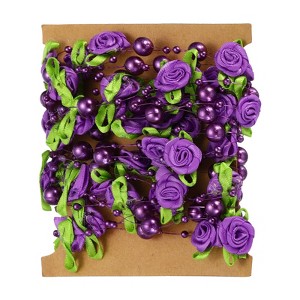 Unique Bargains Wedding Christmas DIY Decorative Artificial Rose Pearl String Beads - 1 of 4