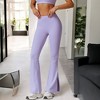 Anna-Kaci Active Women's High Waist Flare Yoga Pants with Side Slit Hem for Active and Casual Wear - 3 of 4