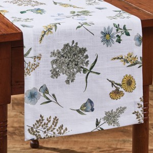 Park Designs Flower Market White Floral Table Runner 13" x 36" - 1 of 4