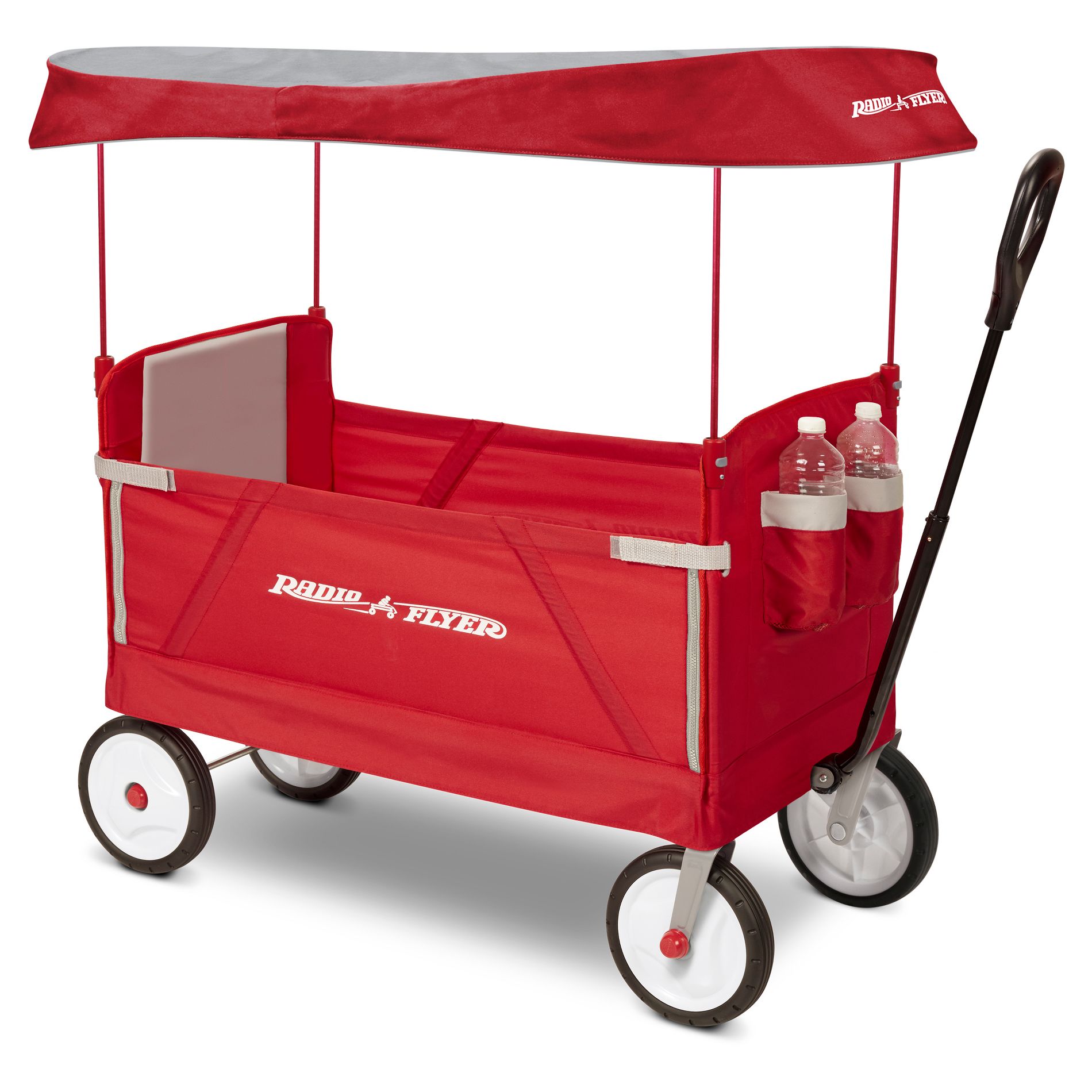 Radio Flyer 3 in 1 EZ Fold Wagon with Canopy - Red: Steel & Nylon, 150 lb Capacity
